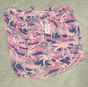 Adrienne Medium Oversized Blouse Thin Palm Trees New